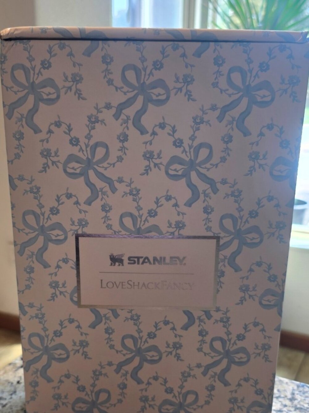 40oz Blue Bow Floral Pattern Stanley